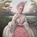 Chicago-based artist Leah Mitchell took top honors in the 2023 Beloit & Vicinity Exhibition with her playfully reimagined portrait of a young French Doughnut Queen (aka Marie Andoughnette) adorned with the sweet treats from head to toe.