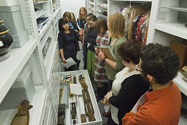 Students visit the Logan Museum collections as a class.