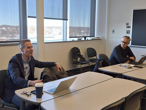 David Rhoades '94 co-teaching with Matt Laszlo '92.
