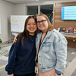 Emily Sager poses with Mouykea Dy '28.