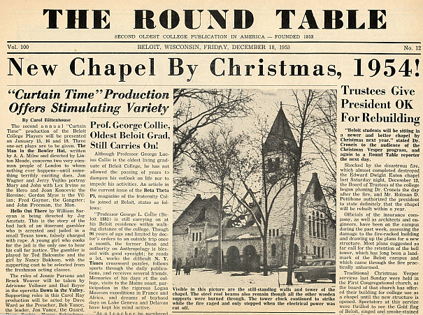 1954 Round Table Announcement for a new chapel