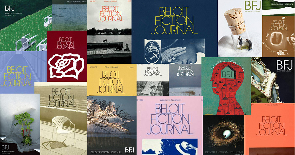 A collection of previous Beloit Fiction Journal covers going back to 1985.