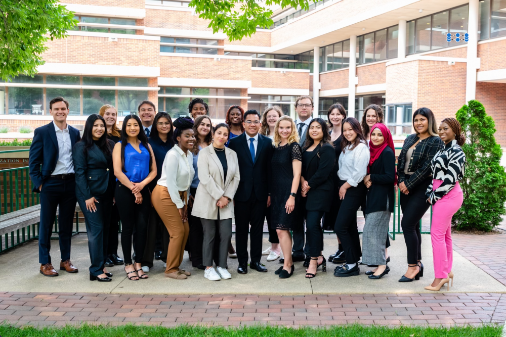 Louise, fourth from right, with her cohort at the University of Minnesota's Humphrey School of Public Affairs.