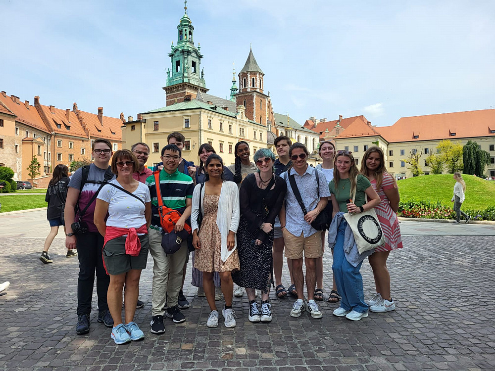 At Memory's Edge seminar participants outside the Royal Castle in Warsaw, Poland. Assistant Director of the Global Experience Office...