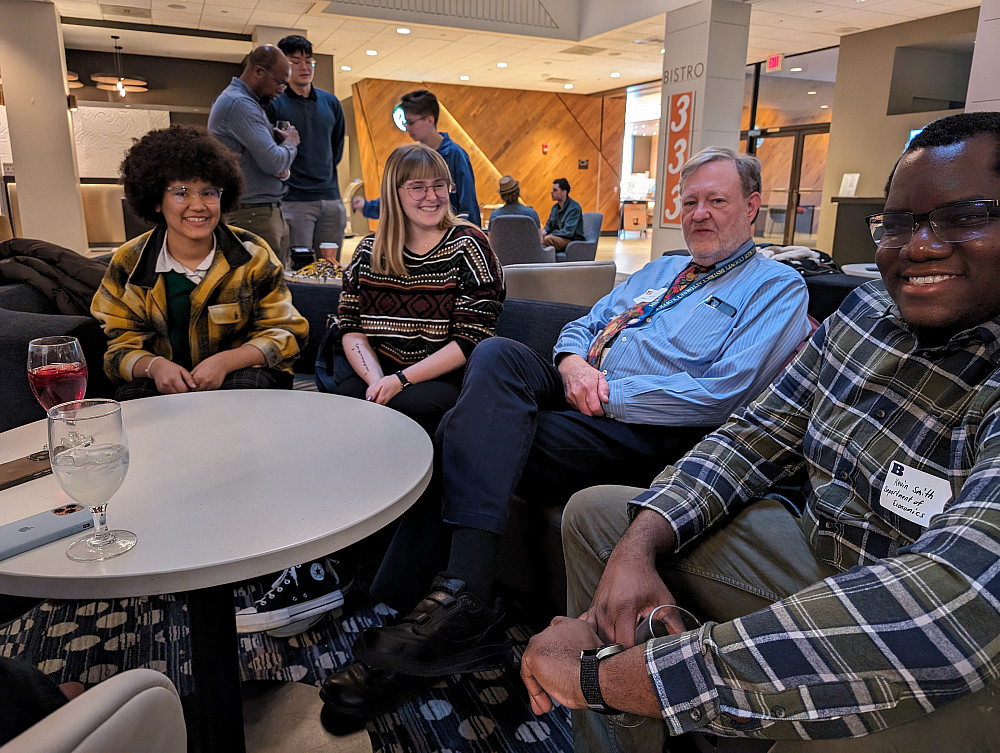 Students, alumni, and faculty mingling at the Medical College of Wisconsin.