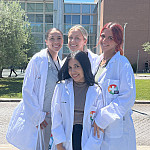 Allie Banks’26, left, with her cohort at the Doctors in Italy program in Rome.