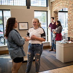 Beloit College students show their artwork at Gallery ABBA in the CELEB building in downtown Belo...