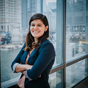 Karla Figueroa’13 in downtown Chicago.