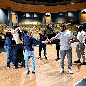 Three football players joined the cast of Rehearsal for Murder together this spring, creating bonds outside of their normal social group.