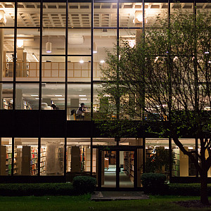 Beloit students study in the Morse Library.