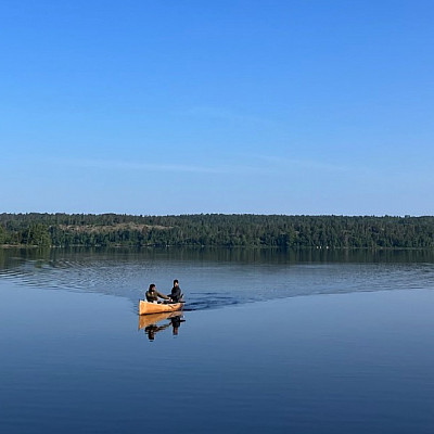 Students on a water run in Pablo Toral's Environmental Justice summer course at the Wilderness Field Station in Ely, Minnesota.
