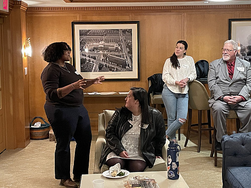 Beloiters listen intently as a student talks during SEL's alumni panel.