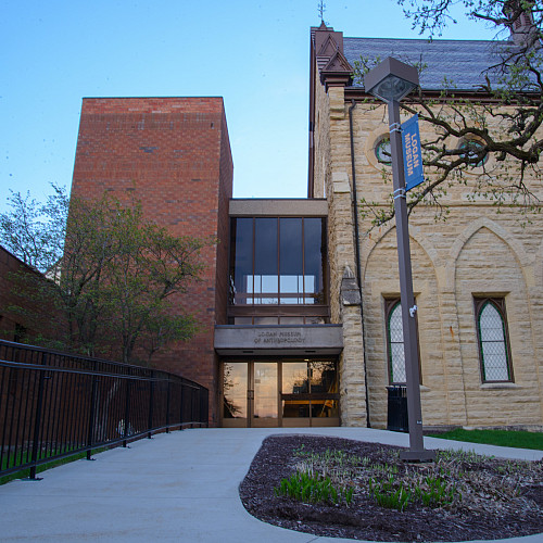 The west entrance to the Logan Museum of Anthropology and the William Simpson Godfrey Anthropolog...
