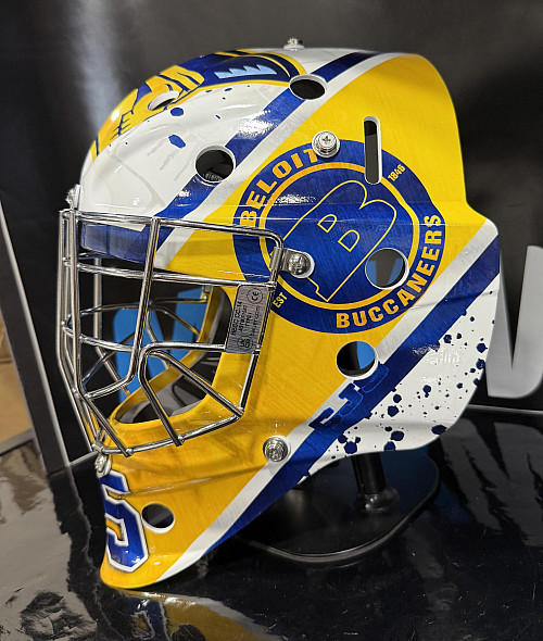 Zoey Soost '27 designed a custom helmet that honors her brother with the initials CJS.