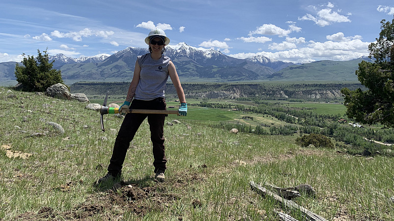 Senior Emmalynn May led cohorts of teens in park trail maintenance excursions in mountainous Montana this past summer.