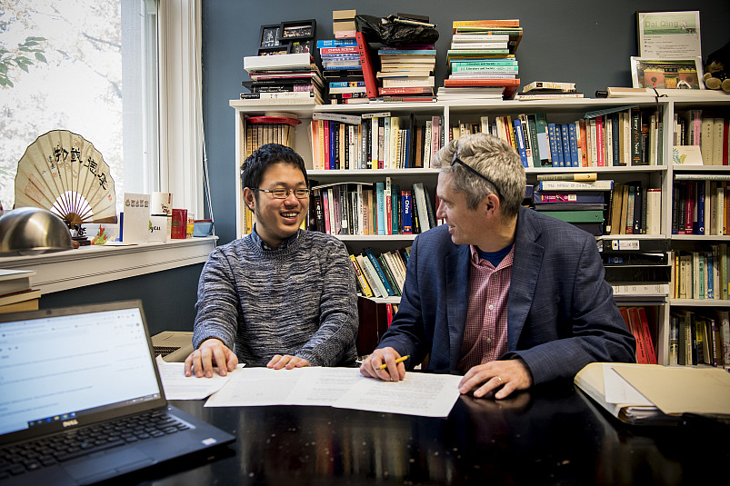 Weining Wang'21 and Professor of Chinese, Daniel Youd, team up over translations, culture, an...