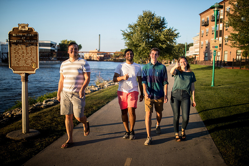 The Beloit Riverwalk is used by walkers and bicyclists alike.