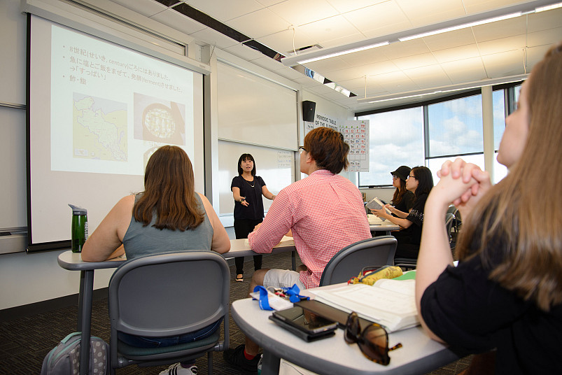 Students learning Chinese in a full immersion style program during Beloit's Center for Language S...