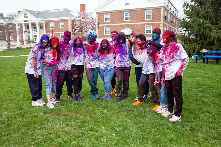 Members of Asian Pacific Students' Association honor the Holi Festival of Colors.