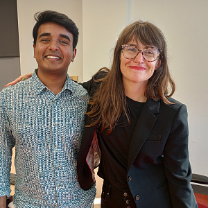 Emily Eagle and Antariksh show the power of networking, having stayed connected after a chance meeting at the Buccaneer Boathouse in 2022.