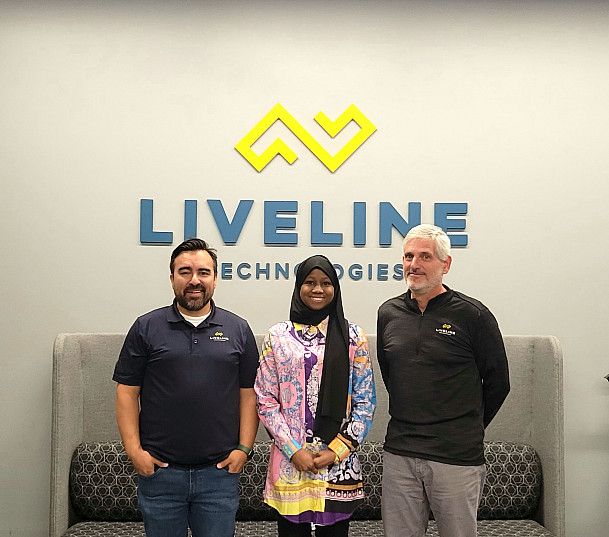 Fatumata and her supervisors at Liveline
