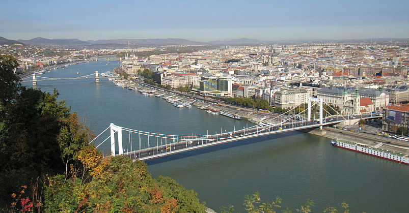 Budapest seen from the famous viewing point, the Citadella.