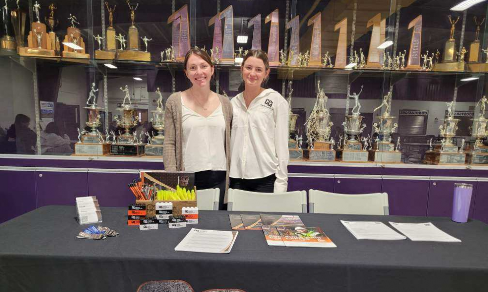 Accounting intern Kaitlyn Hudetz '25 (right) with Allie Simmerman, HR assistant at CCI.