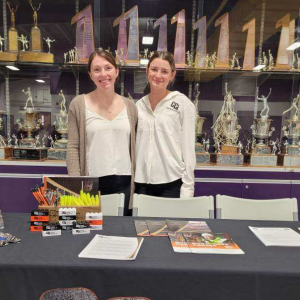 Accounting intern Kaitlyn Hudetz ’25 (right) with Allie Simmerman, HR assistant at CCI.
