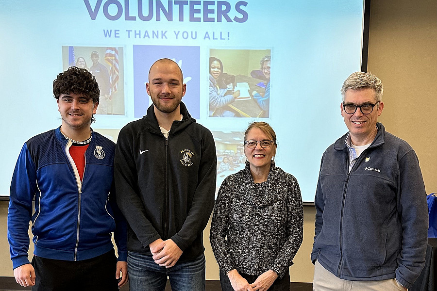 Students and professors recognized for volunteering at the Stateline Literacy Council.