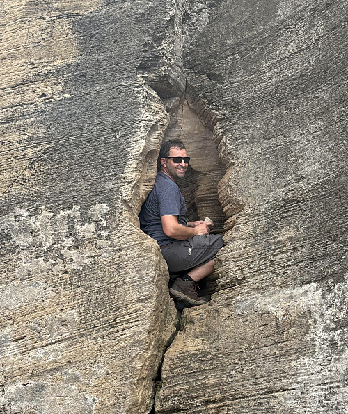 Jay Zambito performing field work in Puerto Rico.