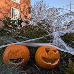 Two jack-o-lanterns held court over the community Halloween celebrations at the Wall.