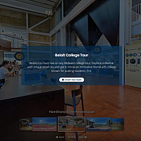 The initial screen of the Beloit College Virtual Campus Tour, welcoming users to the Powerhouse.