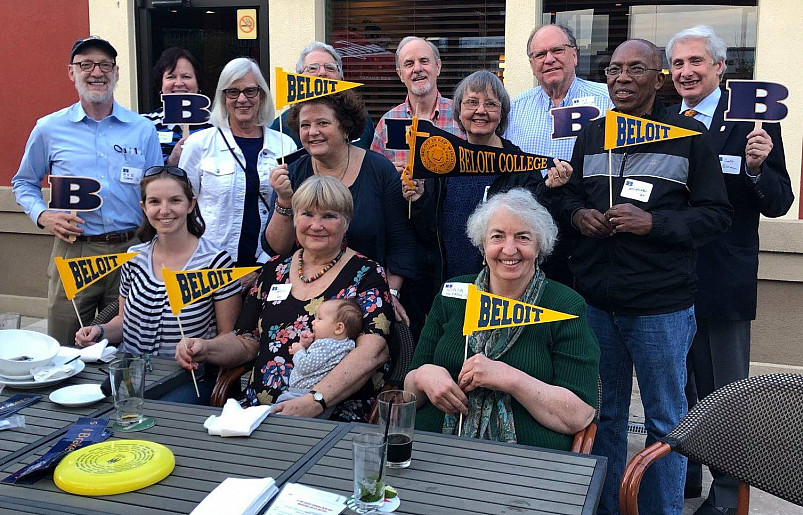 Beloiters gather outside in Baltimore, MD, for a Beloiters Unite event.