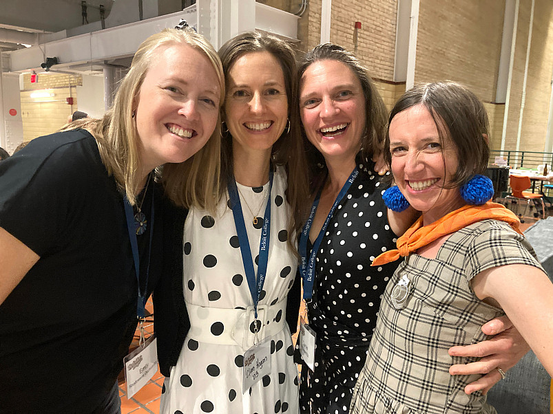 A group of four friends reuniting at Beloiter Days.