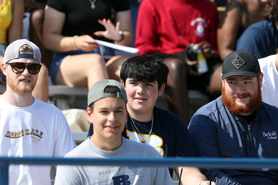 Students cheering on the Bucs during the Homecoming game.