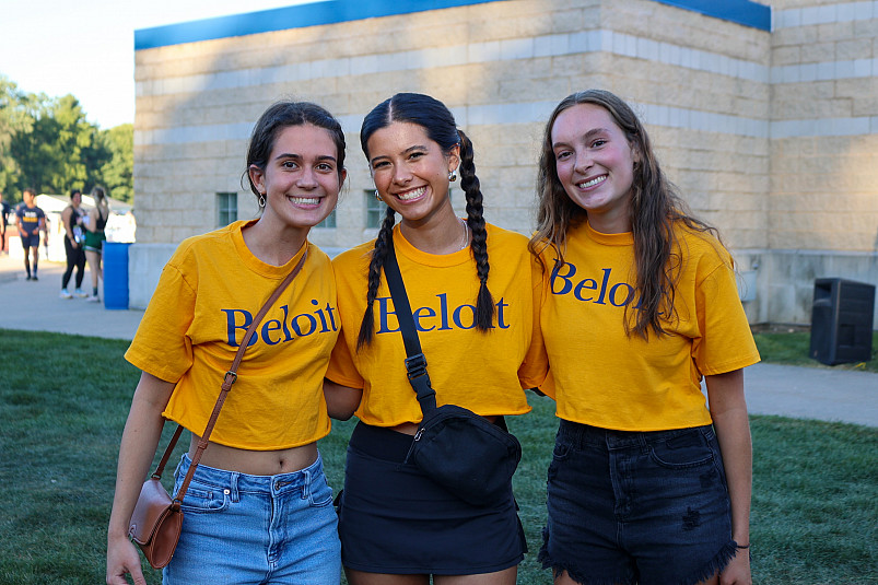 Beloit students at Strong Stadium.