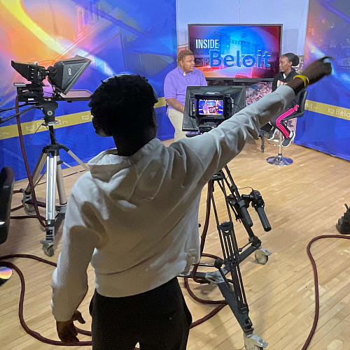 Students produce an episode of the BeloitTV program Inside Beloit.