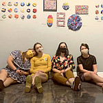 Beloit College senior art majors Maria Aschenbrener, Eva Haykin, Brooke McCammond, and Grace Zaffiro.