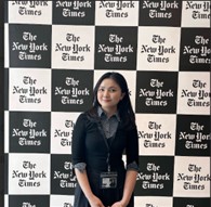 Julie Bach at her internship.