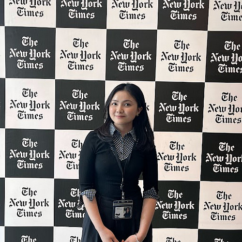 Julie Bach at her internship.