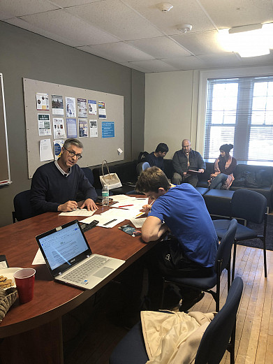 Executive in Residence Matt Laszlo (former chief marketing officer of Clorox) and Director of Center for Entrepreneurship Brian Morello g...