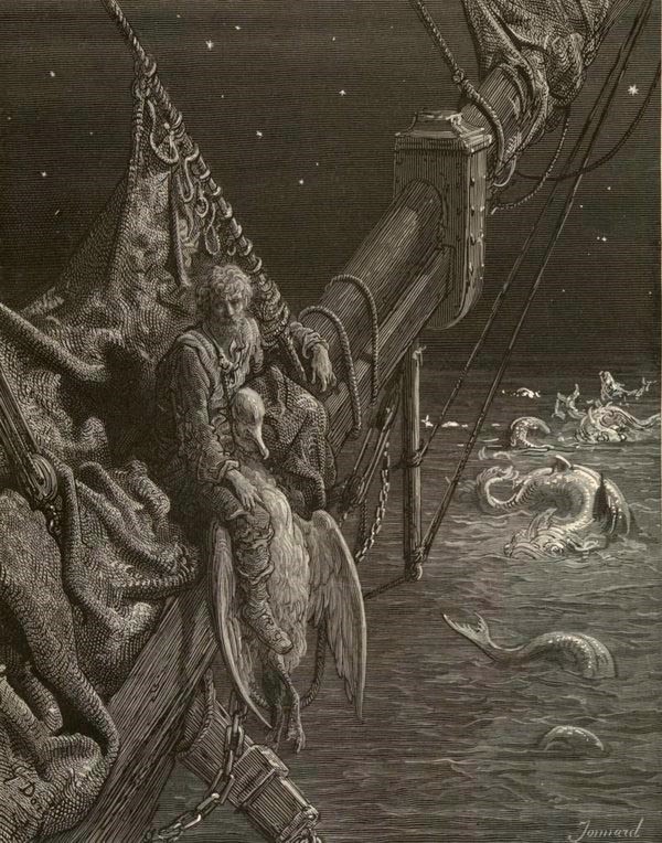Gustave Doré, I watched the water-snakes, engraving from Rime of the Ancient Mariner