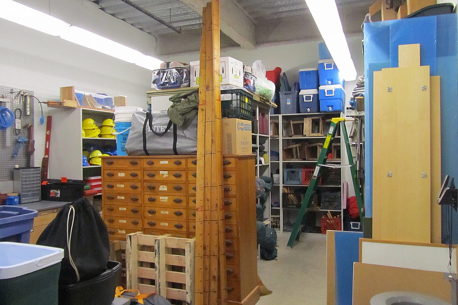 The Geology Department's extensive collection of equipment is stored in the field gear room.