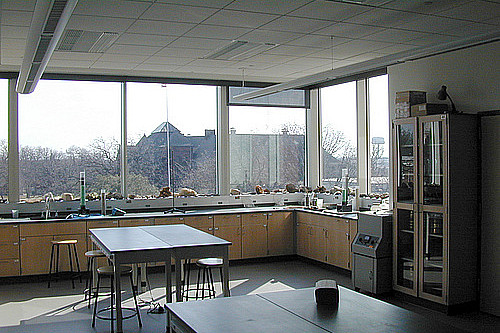 The wet lab is used in the Sedimentology, Hydrogeology, and Geomorphology courses.