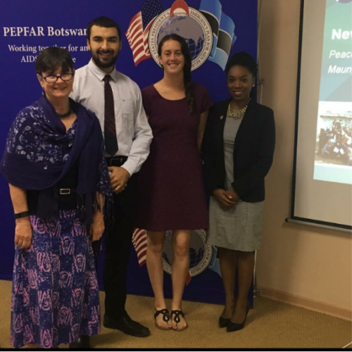 Matias Grande'16, second from left, at a PEPFAR conference 