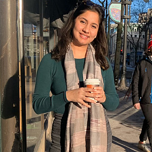 Deepakshi Bhardwaj’22 during a theater department visit in Madison, WI