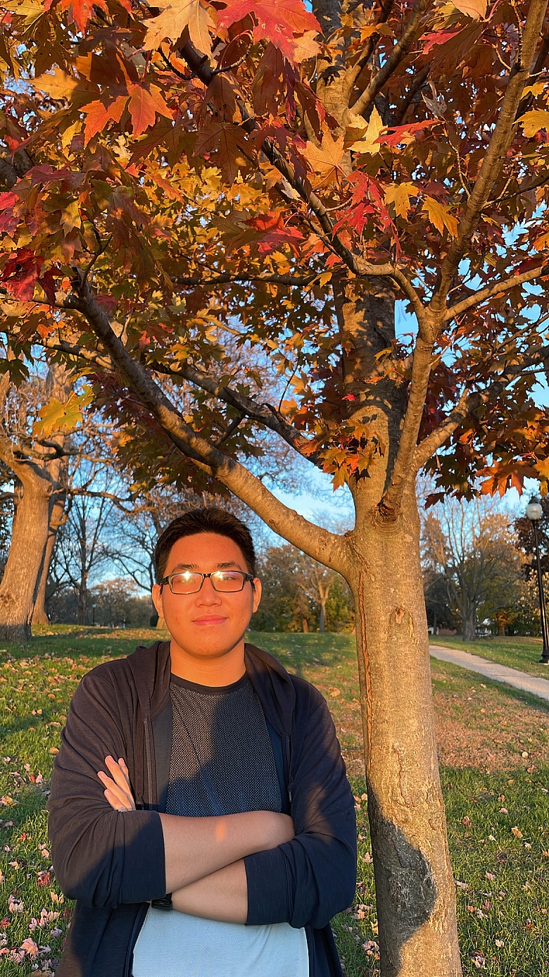 Thai Nam Hoang'23 on the Beloit College Campus in Autumn