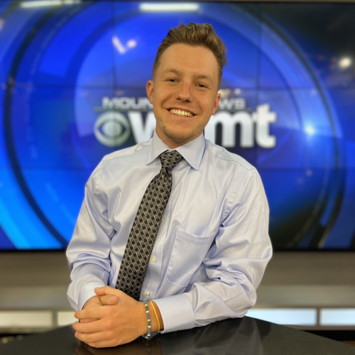 Nate Johnson'22 in the WYBT studio