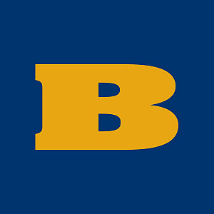 Beloit College B, Gold B with Blue background