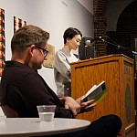 Author Kaori Fujino reads excerpts from her novella “Nails and Eyes” while translator Kendall Heitzman reads along.